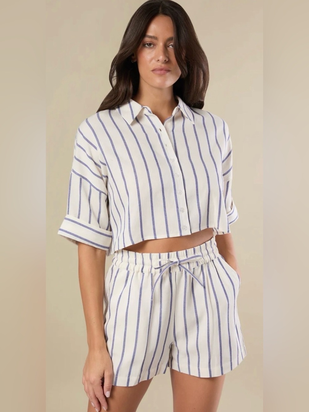 Rachel Parcell pinstripe short set